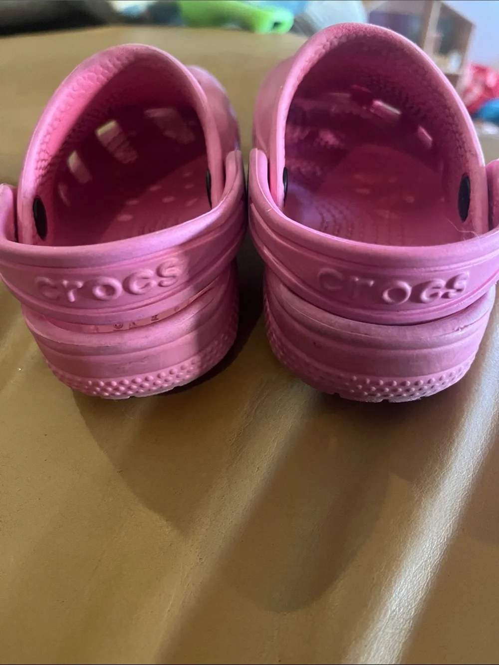 Girls pink crocs size 9